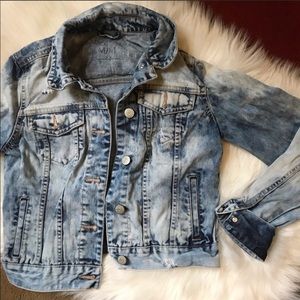 Aeropostale acid wash denim coat